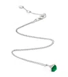 Marli New York Mini White Gold, Diamond And Green Agate Cleo Rev Pendant Necklace In White
