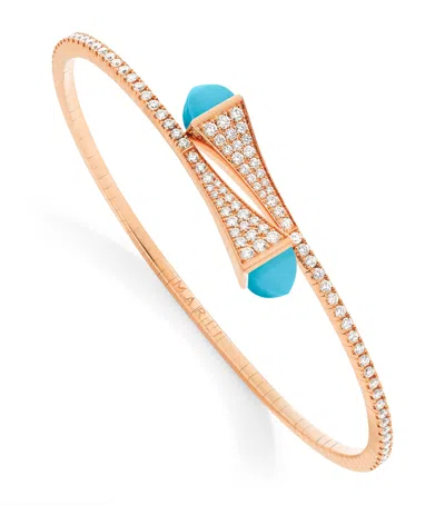 Marli New York Rose Gold And Diamond Cleo Midi Bangle