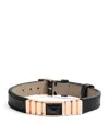 Marli New York Rose Gold And Saffiano Leather Unii Bracelet In Rose Gold