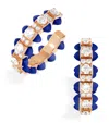 Marli New York Rose Gold, Diamond And Lapis Lazuli Tip-top Hoop Earrings In Rose Gold