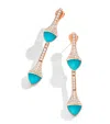Marli New York Rose Gold, Diamond And Turquoise Cleo Drop Earrings In Rose Gold