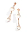 Marli New York Rose Gold, Diamond And White Agate Cleo Drop Earrings In Rose Gold
