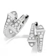 Marli New York White Gold And Diamond Cleo Huggie Earrings In White