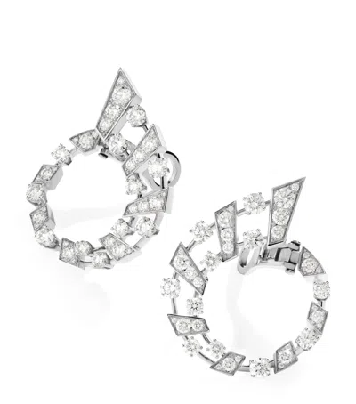 Marli New York White Gold And Diamond Fifth Avenue Earrings In Neutral