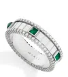Marli New York White Gold, Diamond And Agate Life Spinning Ring In White