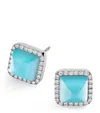 Marli New York White Gold, Diamond And Chalcedony Cleo Pyramid Earrings In White