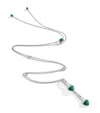 Marli New York White Gold, Diamond And Green Agate Cleo Pendant Necklace In White