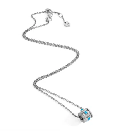 Marli New York White Gold, Diamond And Turquoise Life Necklace