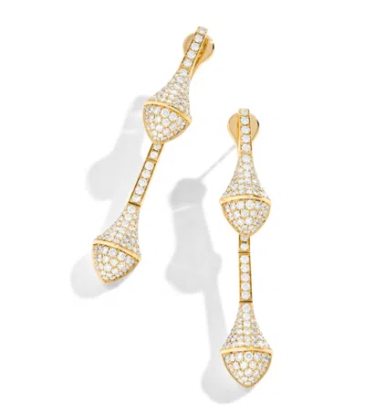 Marli New York Yellow Gold And Diamond Cleo Drop Earrings