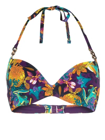 Marlies Dekkers Acapulco Floral-print Bikini Top In Purple