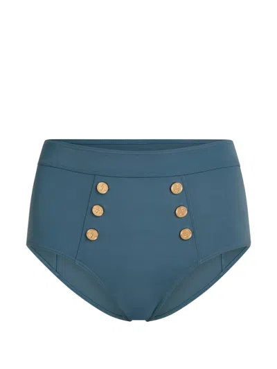 Marlies Dekkers Button-detail Bikini Bottom In Blue