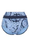 Marlies Dekkers Cache Coeur Paisley- Print High-waisted Bikini Bottoms In Blau