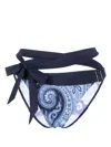 Marlies Dekkers Cache Coeur Paisley-print Adjustable Bikini Bottoms In Blau