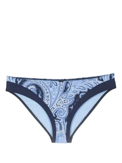 Marlies Dekkers Cache Coeur Paisley-print Bikini Bottoms In Blau