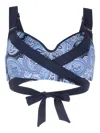 Marlies Dekkers Cache Coeur Paisley-print Push-up Bikini Top In Blau