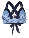 Marlies Dekkers Cache Coeur Paisley-print Bralette Bikini Top In Blau