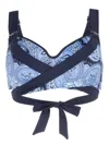 Marlies Dekkers Cache Coeur Paisley-print Push-up Bikini Top In Blau
