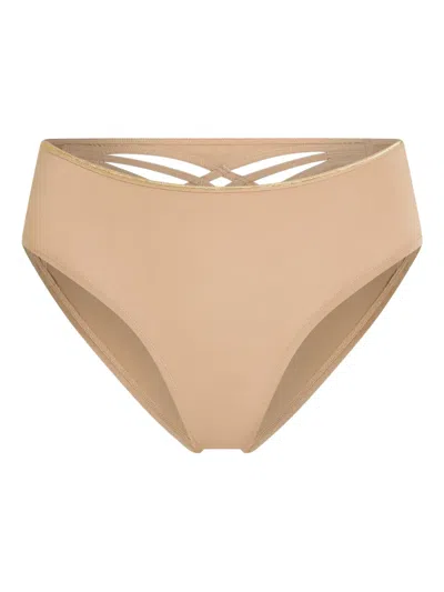 Marlies Dekkers Cross-strap Brazilian Briefs In Brown