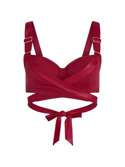 Marlies Dekkers Cross Strap Unpadded Balcony Bikini Top In Red