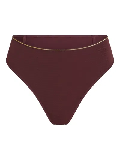 Marlies Dekkers Dame De Paris Chevron-detail Thong In Brown