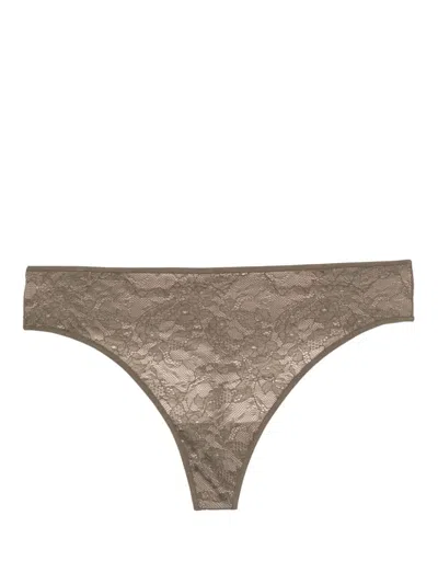 Marlies Dekkers Dame De Paris Lace Thong In Brown