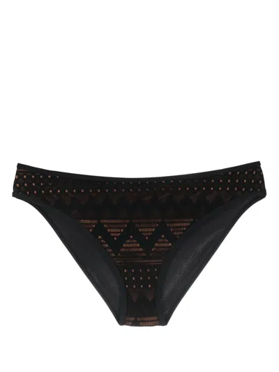Marlies Dekkers Dolce Vita Mesh-detail Bikini Bottoms In Schwarz
