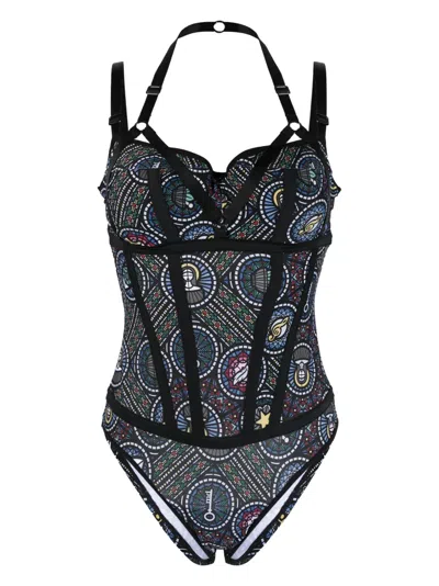 Marlies Dekkers Ecclesia Stained-glass Print Body In Black