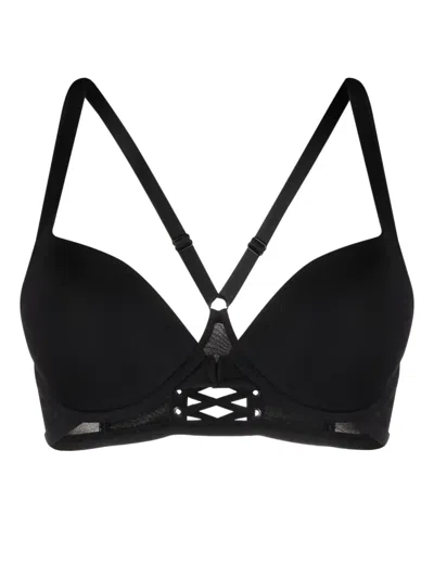 Marlies Dekkers Euphoria Lace-up Push-up Bra In 黑色