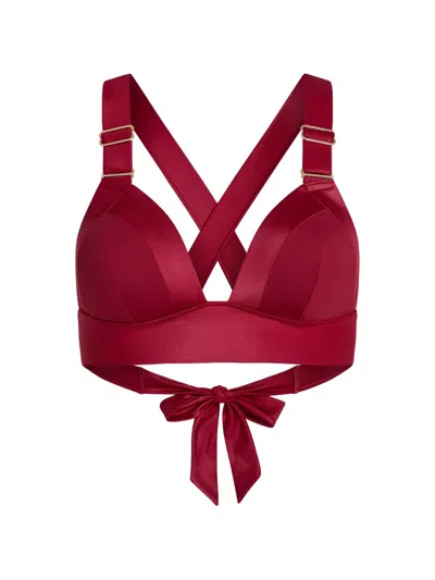 Marlies Dekkers Padded Bralette Bikini Top In Burgundy