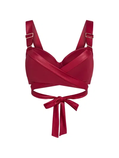 Marlies Dekkers Padded Plunge Balcony Bikini Top In Burgundy