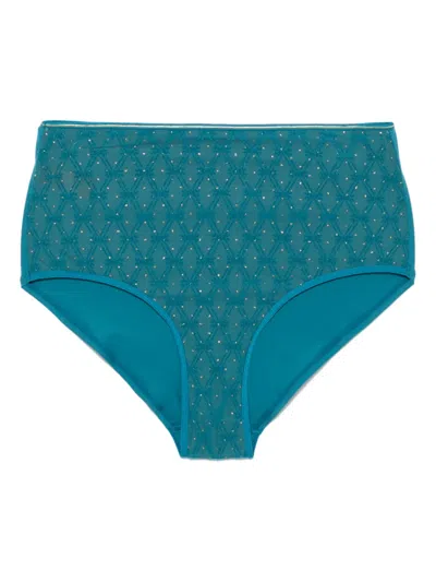 Marlies Dekkers Patterned-jacquard Briefs In Blue