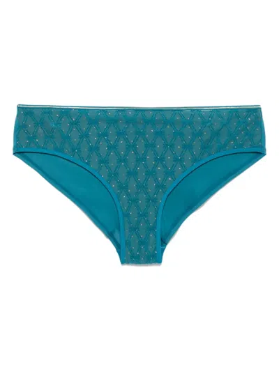 Marlies Dekkers Patterned-jacquard Briefs In Blue