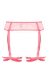 Marlies Dekkers Point D'esprit Mesh Garter Belt In Pink