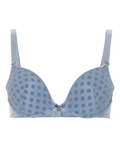 Marlies Dekkers Snowflake Crystal Push Up Bra In Blue