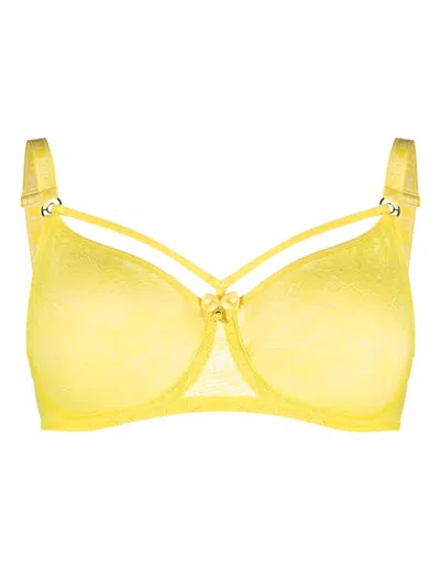 Marlies Dekkers Space Odyssey Floral-lace Push-up Bra In Yellow