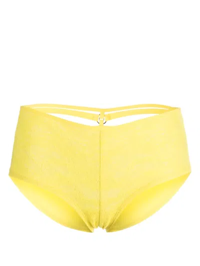 Marlies Dekkers Space Odyssey Lace-panel Briefs In Yellow