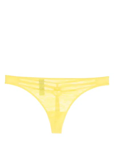 Marlies Dekkers Space Odyssey Sheer-lace Thong In Yellow