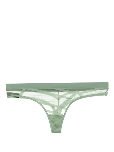 Marlies Dekkers The Illusionist Mesh Thong In Blue