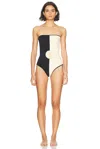 Marlies Grace Como Two-tone Floral Swimsuit In Cream