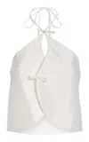 Marlies Grace Exclusive Celeste Taffeta Halter Top In White