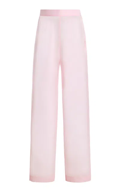 Marlies Grace Exclusive Floral Organza Straight-leg Pants In Pink