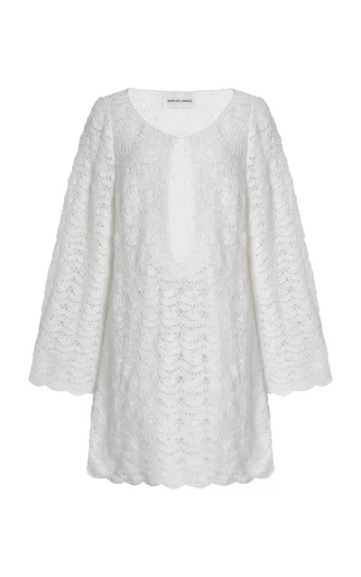 Marlies Grace Exclusive Ocean Cotton Mini Dress In White