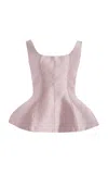 Marlies Grace Ivy Satin Peplum Top In Pink