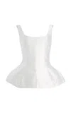 Marlies Grace Ivy Satin Peplum Top In White