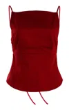 Marlies Grace Mer Cotton-blend Top In Red