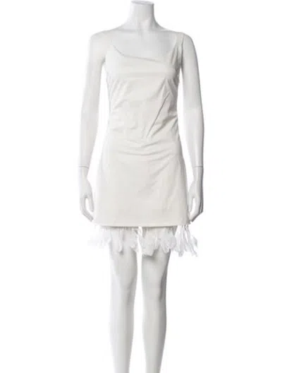 Pre-owned Marlies Grace Scoop Neck Mini Dress In White
