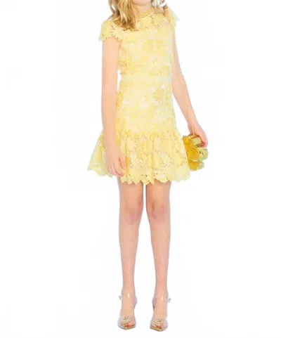 Marlo Kids' Cassandra Embroidered Mini Dress In Yellow