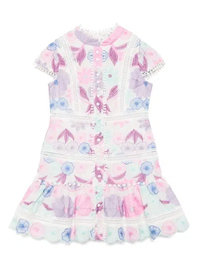 Marlo Kids' Danielle Embroidered Mini Dress In White