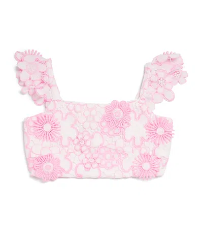Marlo Kids' Embroidered Amara Top In Pink