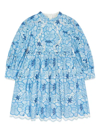Marlo Kids' Evangeline Cotton Dress In Blue